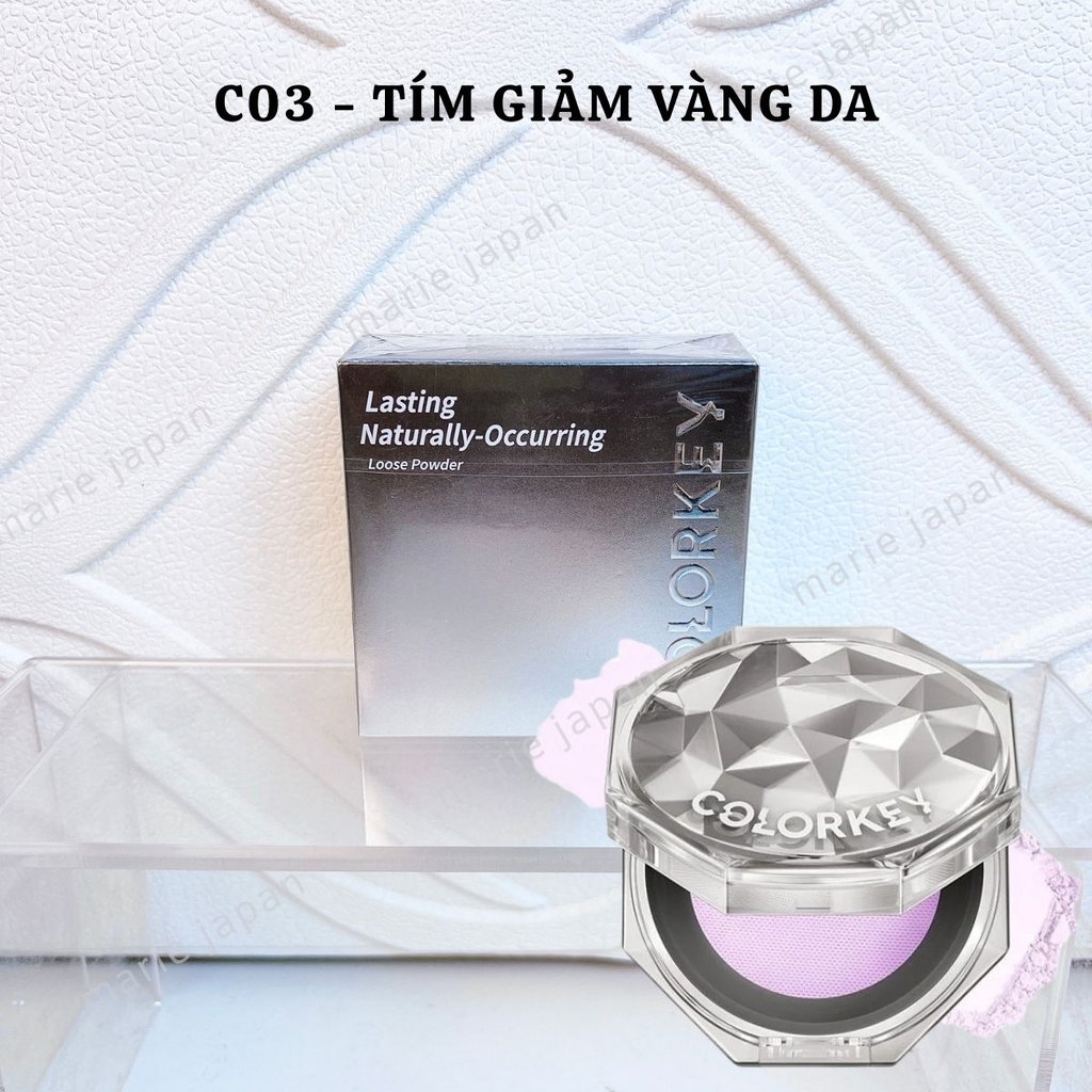Phấn Phủ Colorkey Lasting Naturally Kiềm Dầu Siêu Mịn Giúp Lớp Trang Điểm Tự Nhiên Hộp 8g