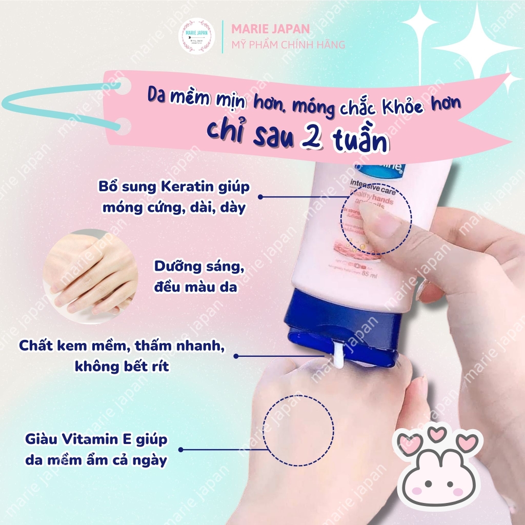 Kem Tay Vaseline Dưỡng Mềm Da Tay Chắc Khỏe Móng Healthy Hands And Nails 85ml