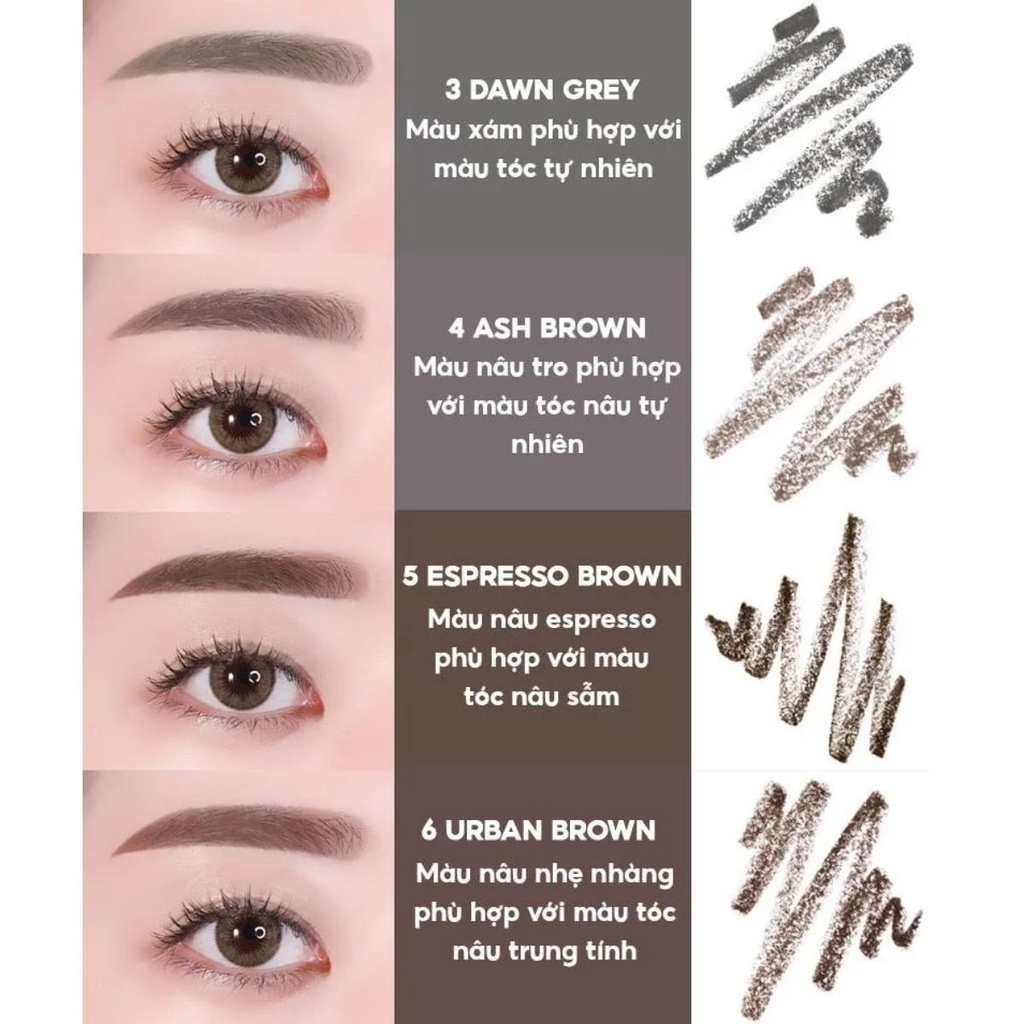 Chì Kẻ Mày Innisfree Auto Brown Pencil Tự Nhiên Chống Nước Lâu Trôi Hàn Quốc