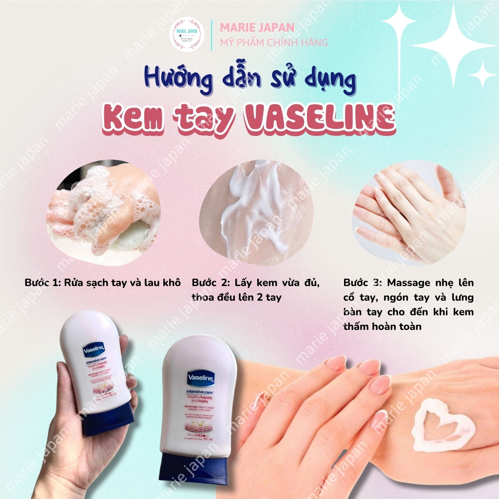 Kem Tay Vaseline Dưỡng Mềm Da Tay Chắc Khỏe Móng Healthy Hands And Nails 85ml