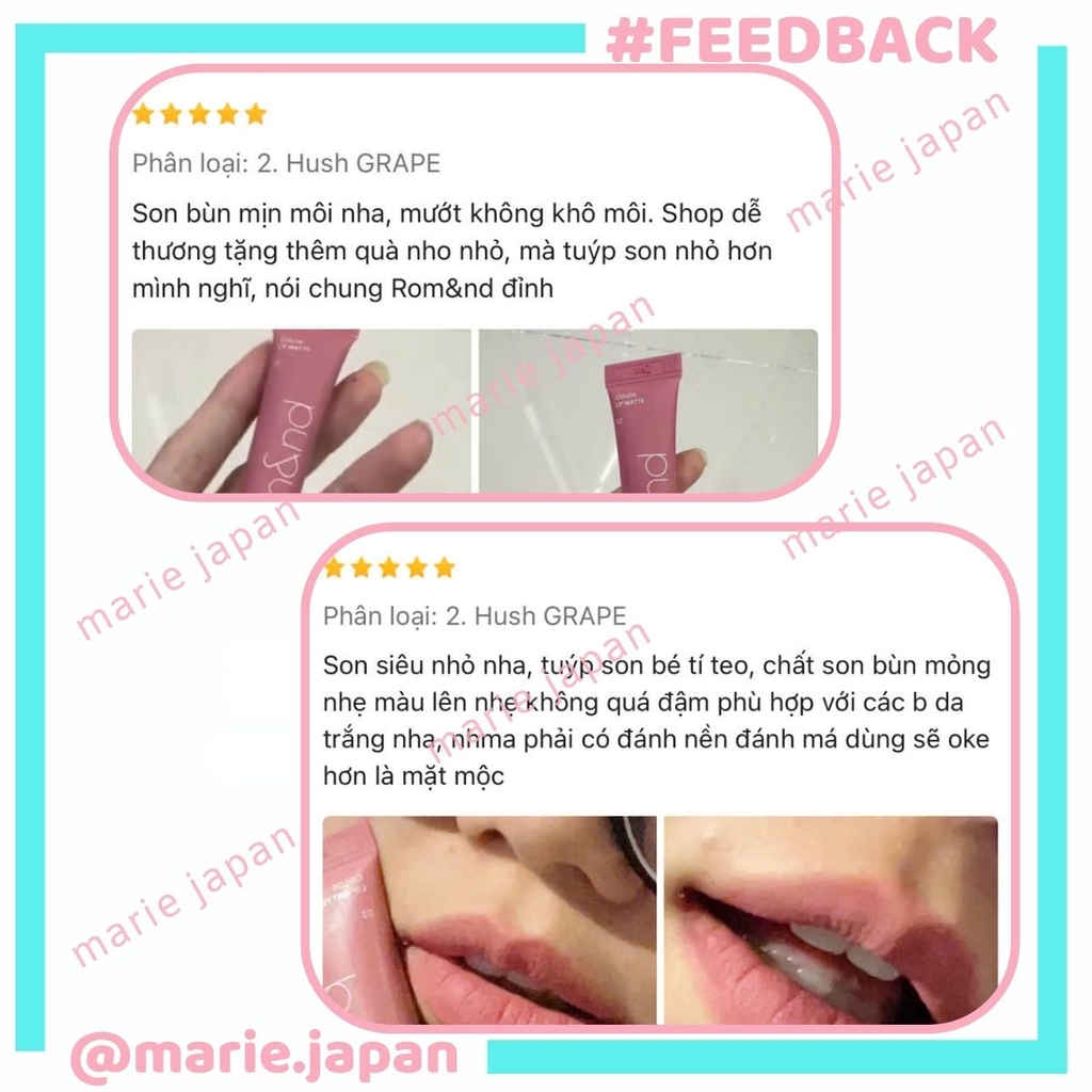 Son Kem Bùn Romand Color Lip Matte Dạng Tuýp Mịn Môi Lì Nhẹ Tự Nhiên Hàn Quốc 8g