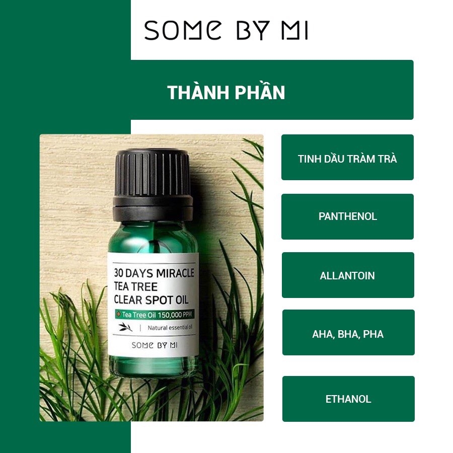 Chấm Mụn Tràm Trà Some By Mi Giảm Mụn Mờ Thâm 30 Days Miracle Tea Tree Clear Spot Oil - 10ml