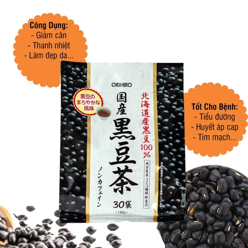 Trà Đậu Đen Orihiro Thải Độc Thanh Nhiệt Nhật Bản Túi 30 Gói