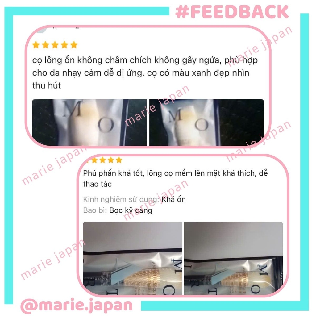 Cọ Phấn Phủ Amortals Lông Tơ Nhân Tạo Cao Cấp Mềm Mịn Tán Phấn Đều Tự Nhiên