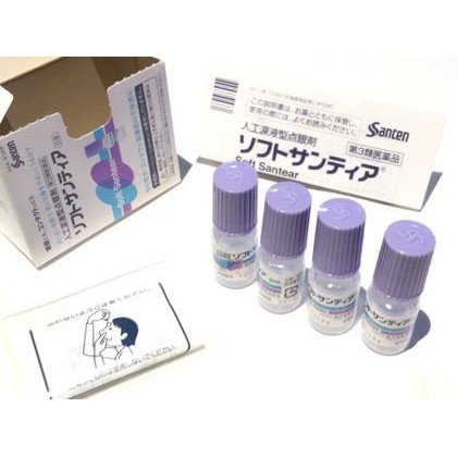 Nước Nhỏ Mắt Nhân Tạo Santen Soft Santear - TÍM HỘP FULL 4 Chai