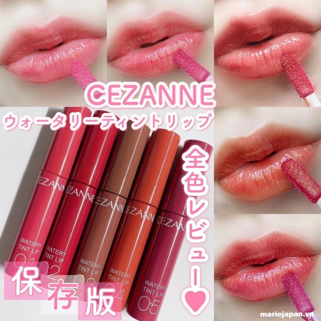 Son Tint Lì Cezanne Bền Màu Lâu Trôi Watery Tint Lip Nhật Bản