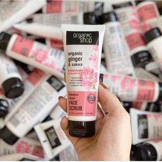 Tẩy TBC Mặt Organic Shop Face Scrub- HỒNG SAKURA Tuýp 75ml