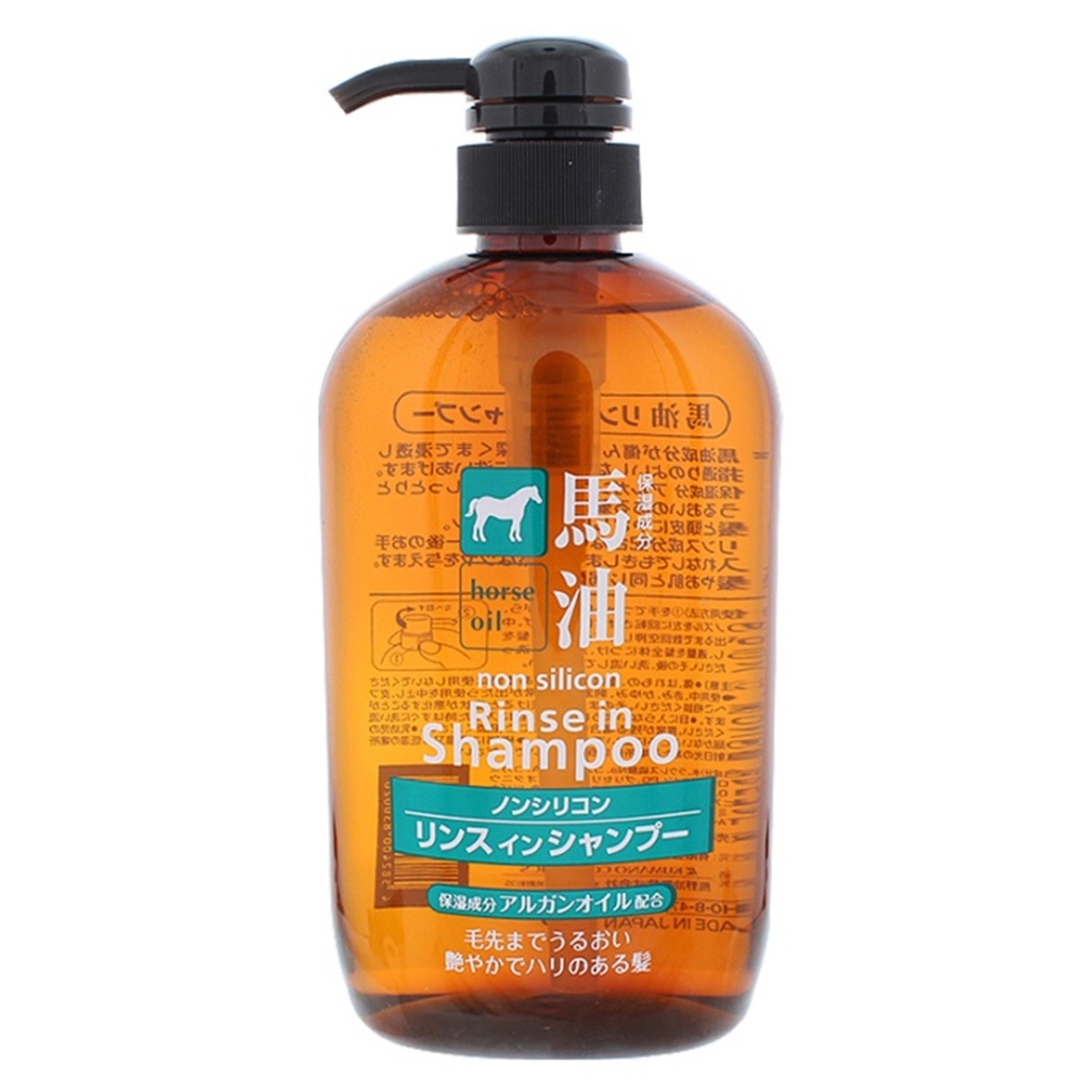Set Gội Xả Mỡ Ngựa Horse Oil Không Silicon Mềm Mượt Nhật 600ml