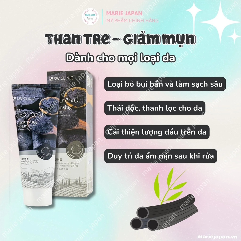 Sữa Rửa Mặt 3W Clinic Làm Sạch Cấp Ẩm Mềm Mịn Da Hàn Quốc Tuýp 100ml