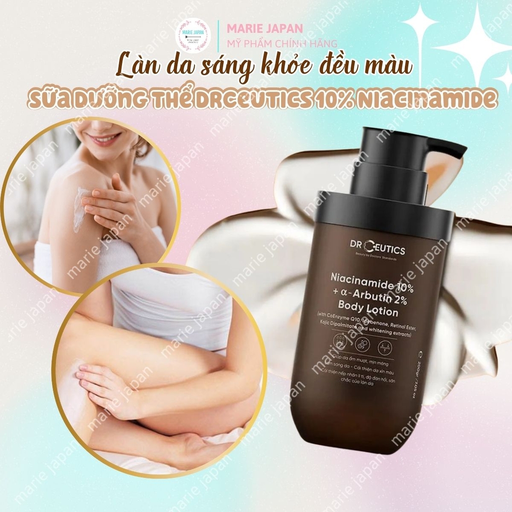 Sữa Dưỡng Thể DrCeutics 10% Niacinamide Dưỡng Ẩm Sáng Da Chai 200g