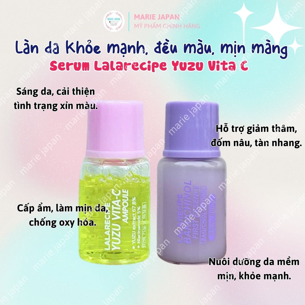 Serum Lalarecipe Bản Mini Yuzu Vita C Ampoule Dưỡng Sáng Da Mờ Thâm Chống Lão Hóa Hàn Quốc 5ml