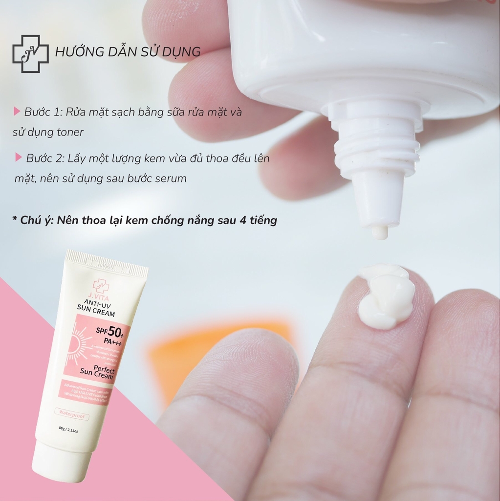 Kem Chống Nắng J.Vita ANTI-UV Sun Cream SPF 50+PA+++ Hàn Quốc 60g