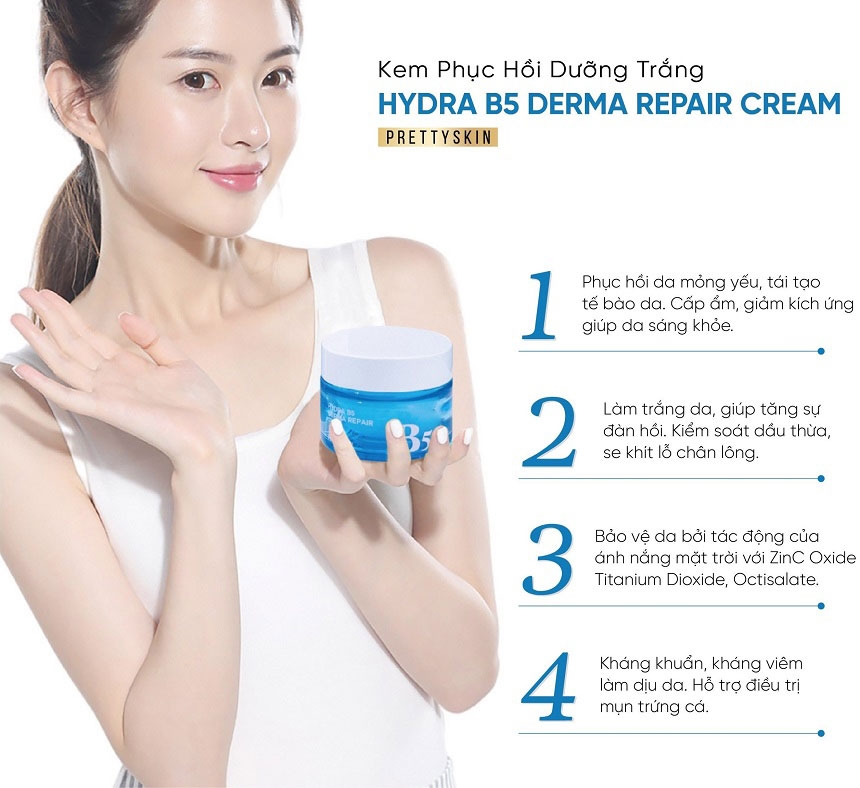Kem Dưỡng Pretty Skin Hydra B5 Derma Repair Cream