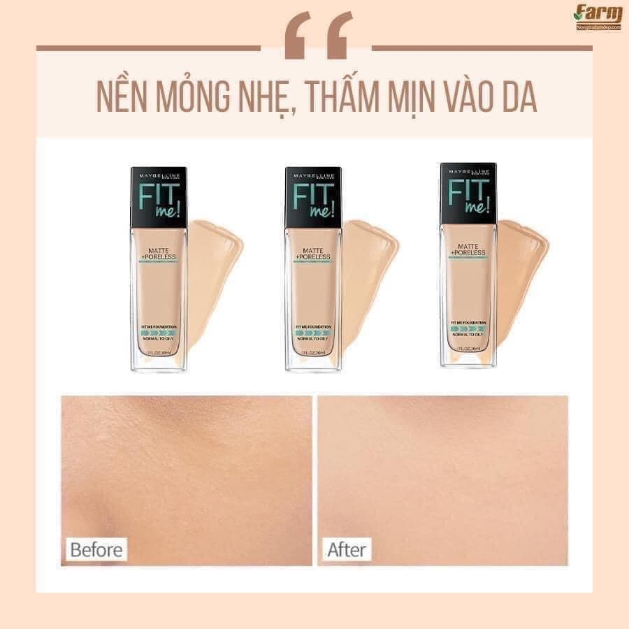 Kem Nền Maybelline Fit Me Matte Poreless Foundation 30ml