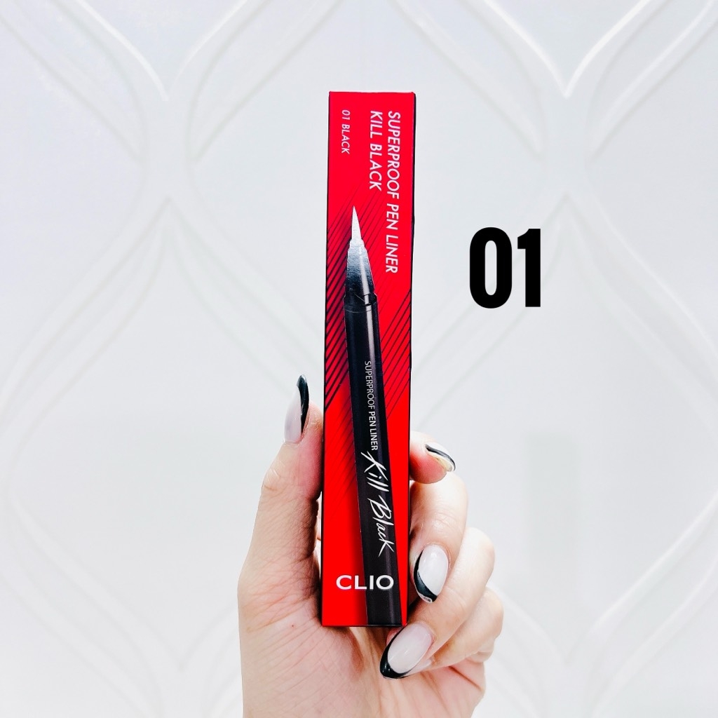 Kẻ Mắt Clio Superproof Pen Liner Kill Black Nét Siêu Mảnh Chống Nước Lâu Trôi Hàn Quốc