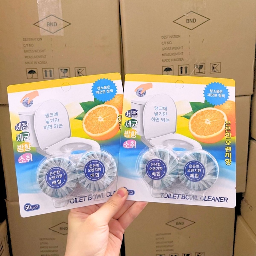 Set 2 Viên Thả Bồn Cầu BND Hương Cam Diệt Khuẩn Tẩy Sạch Vết Bám Thơm Mát Nhật Bản 50g