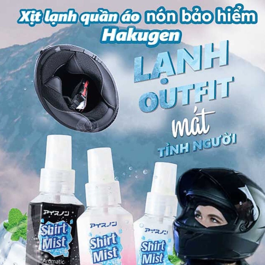 Xịt Lạnh Quần Áo Hakugen Earth Ice Non Siêu Mát Lạnh Khử Mùi Hôi Nhật Bản 100ml