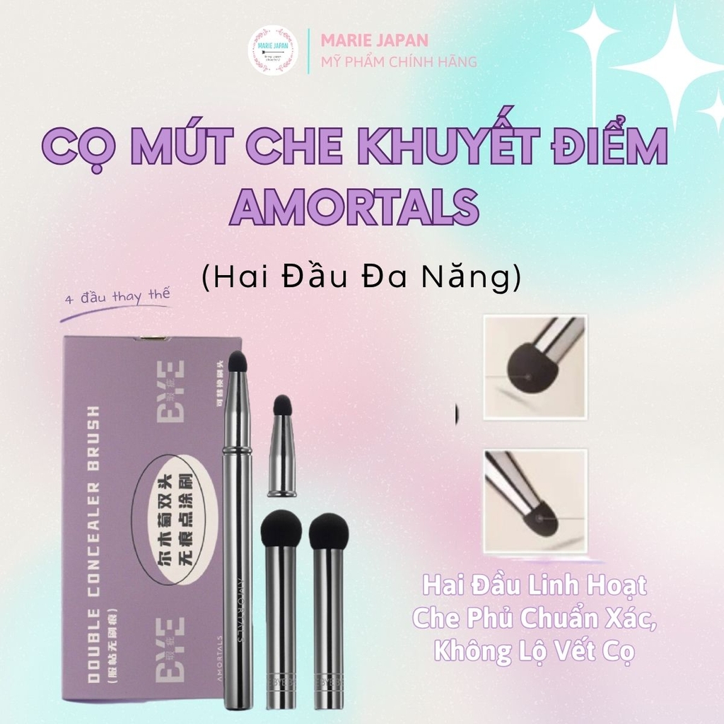 Cọ Che Khuyết Điểm 2 Đầu Amortals Chuyên Dụng Nhỏ Gọn Tiện Lợi Mềm Mịn Không Tì Vết