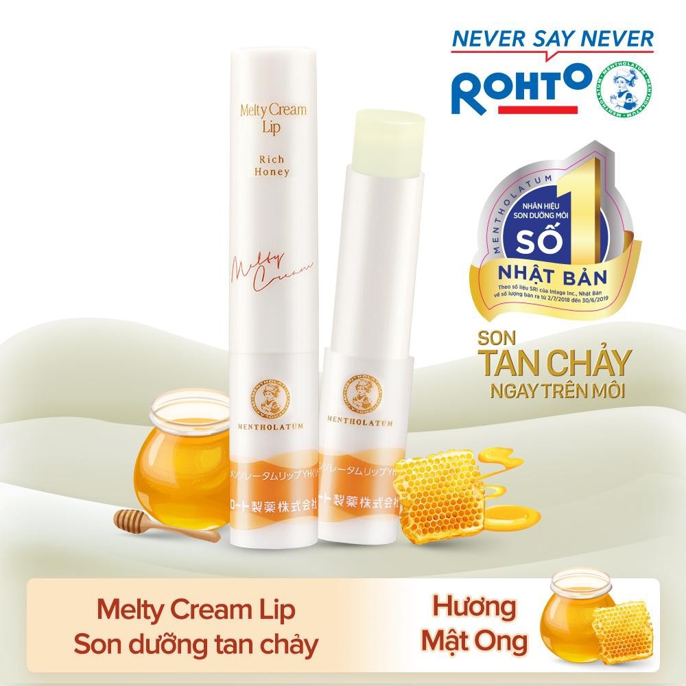 Son Dưỡng Rohto Melty Cream Lip SPF25 - KHÔNG MÙI Thỏi 2.4g