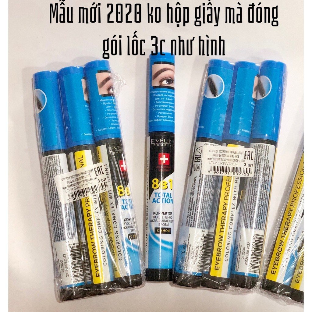 Dưỡng Mày Eveline 8B1 Total Action Eyebrow Therapy Cây 10ml