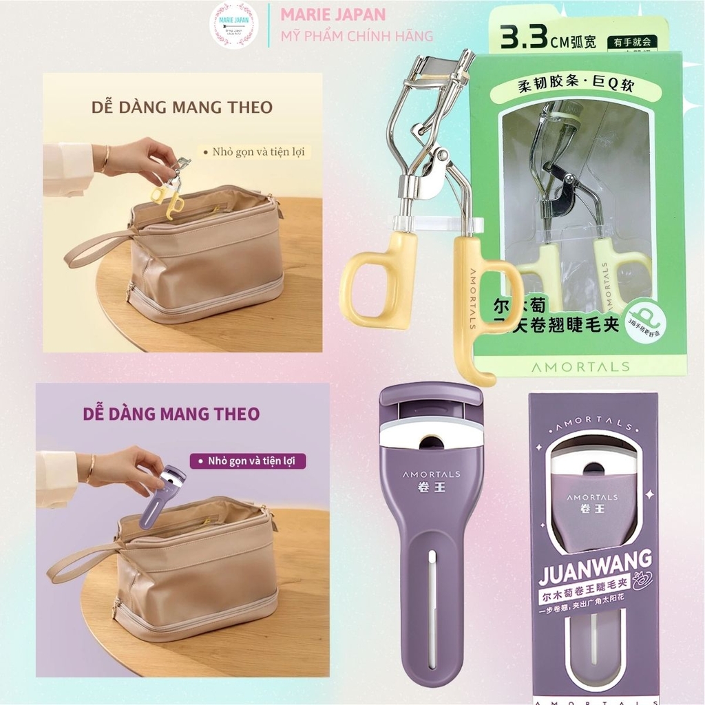 Kẹp Bấm Mi Amortals Cao Cấp Nhỏ Gọn Cho Mi Cong Tự Nhiên Giữ Dáng Lâu Không Gãy Rụng
