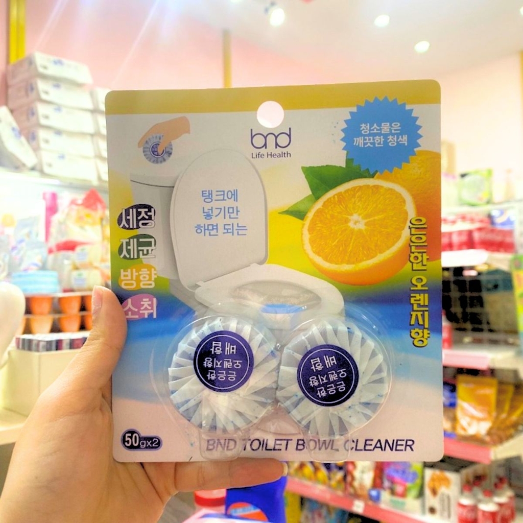 Set 2 Viên Thả Bồn Cầu BND Hương Cam Diệt Khuẩn Tẩy Sạch Vết Bám Thơm Mát Nhật Bản 50g