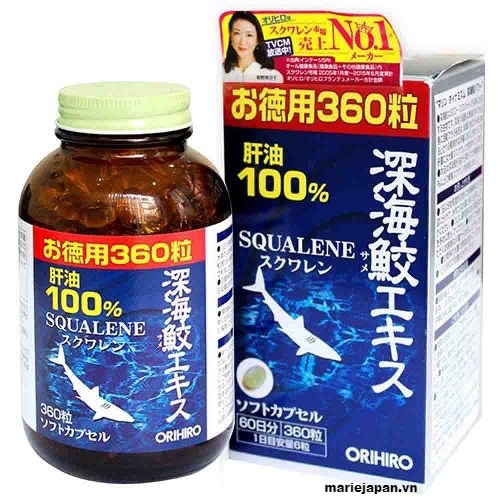 Viên Uống Squalene Sụn Vi Cá Mập Bổ Xương Khớp Orihiro Nhật 360 Viên