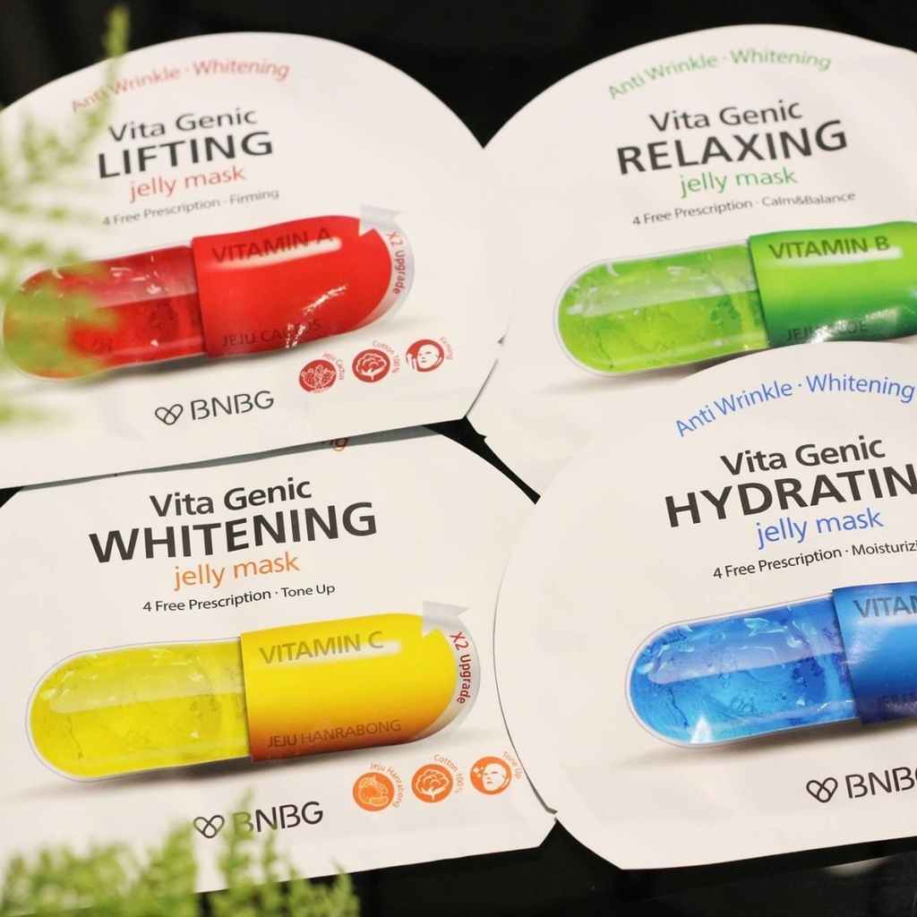 Mặt Nạ BNBG Vita Genic Jelly Mask Cấp Ẩm Phục Hồi Căng Bóng Da Hàn Quốc Hộp 10 Miếng