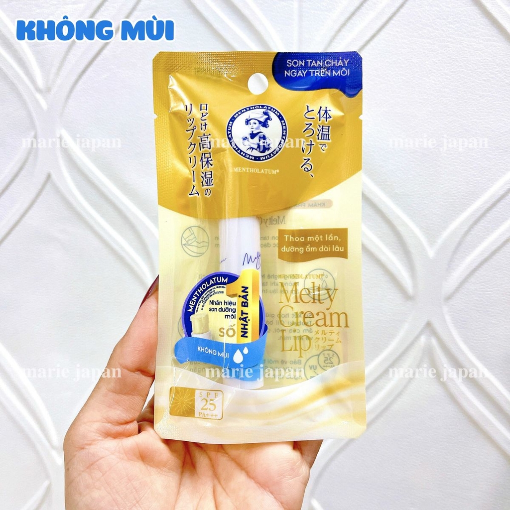 Son Dưỡng Rohto Melty Cream Lip SPF25 - KHÔNG MÙI Thỏi 2.4g
