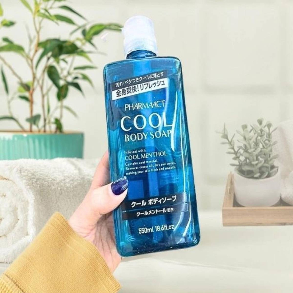 Sữa Tắm Nam PHARMAACT COOL Bạc Hà Mát Lạnh Cao Cấp 550ml Nhật Bản