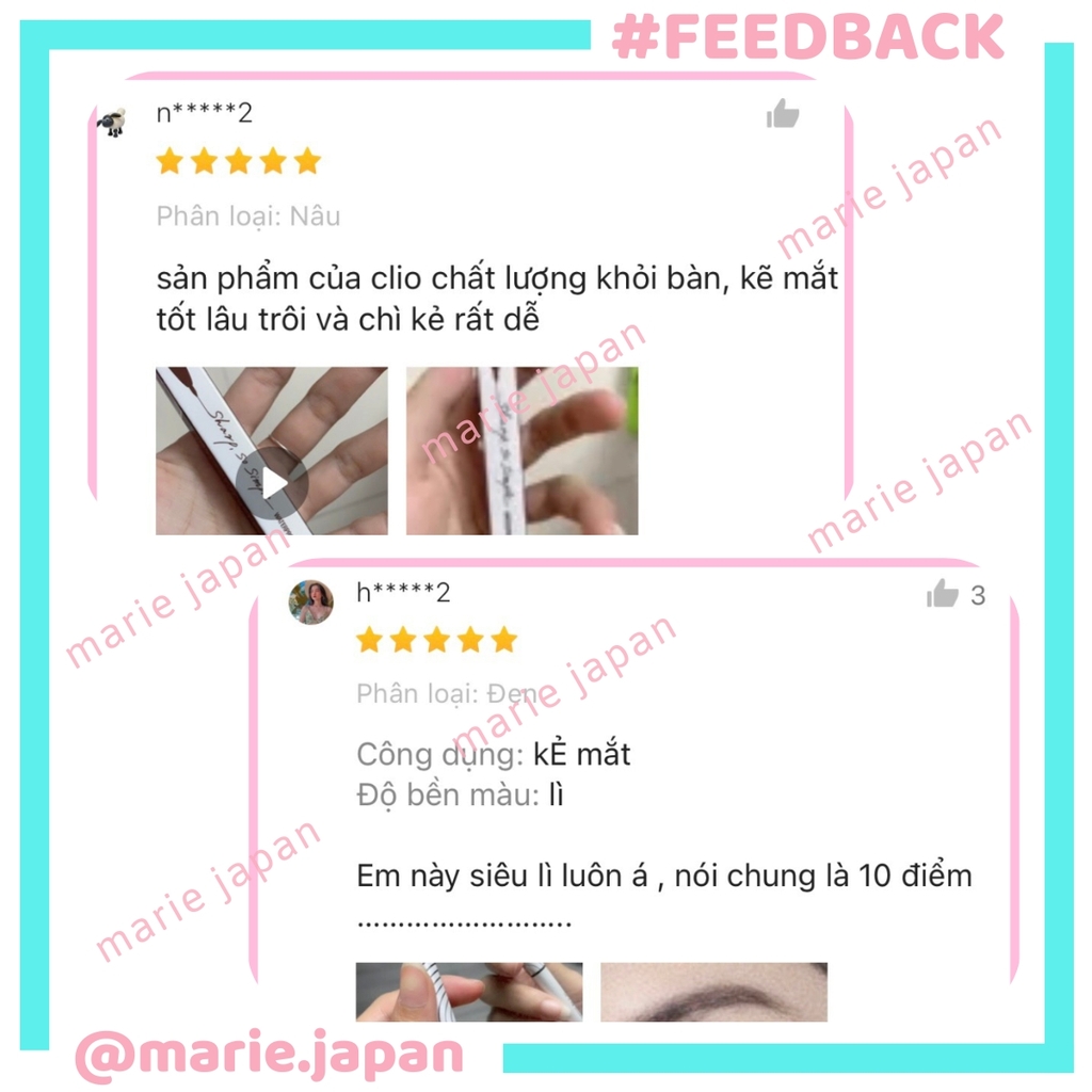 Chì Kẻ Mắt Clio Lâu Trôi Chống Thấm Mồ Hôi Hàn Quốc