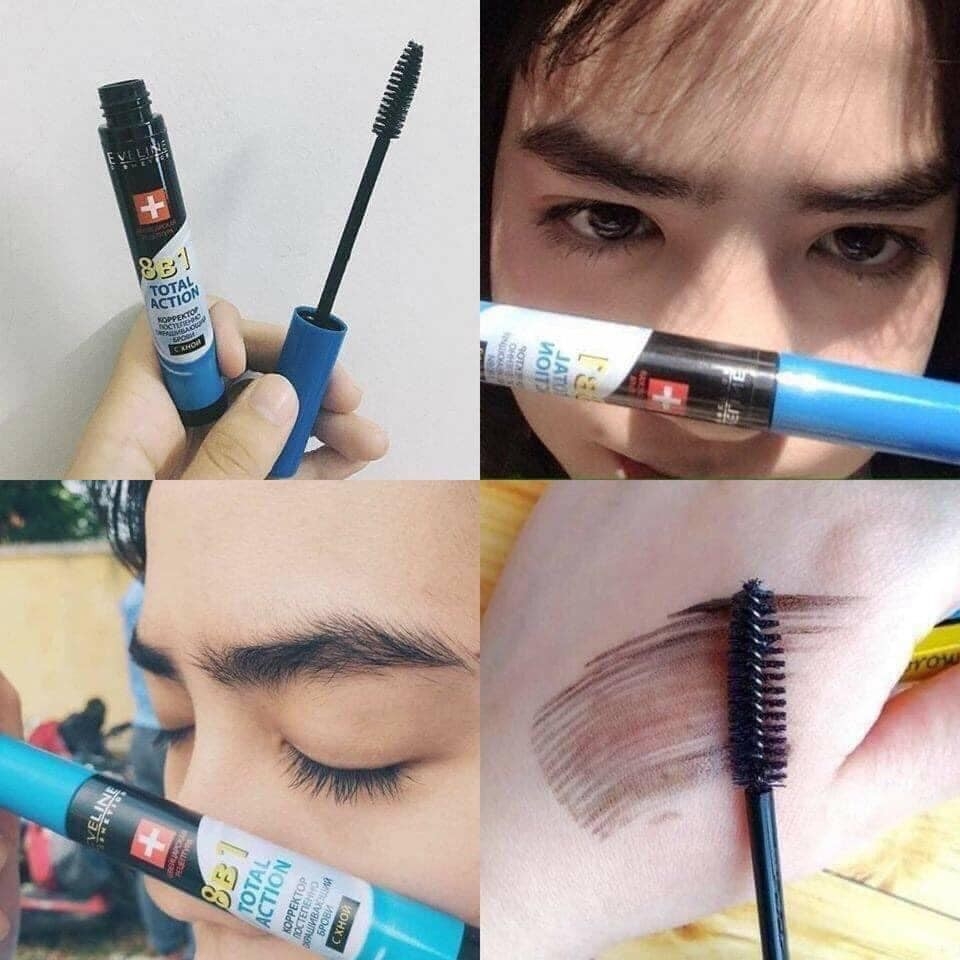 Dưỡng Mày Eveline 8B1 Total Action Eyebrow Therapy Cây 10ml
