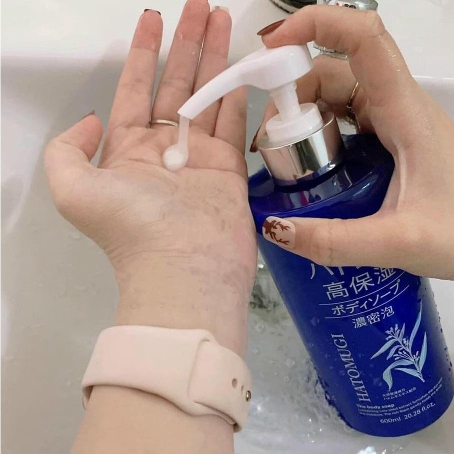 Sữa Tắm Hatomugi The Body Soap Cấp Ẩm Chuyên Sâu CHAI XANH 600ml