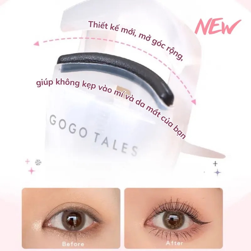 Kẹp Bấm Mi GoGo Tales Thiết Kế Góc Rộng Đệm Silicon Có Rãnh Giúp Mi  Siêu Cong Nhỏ Gọn Tiện Lợi Sunflower GT616