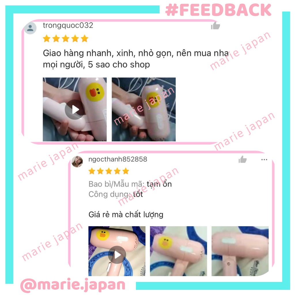 Máy Sấy Tóc Hình Vịt Mini Line Hồng Đáng Yêu ( GIAO MÀU MẪU NHIÊN)