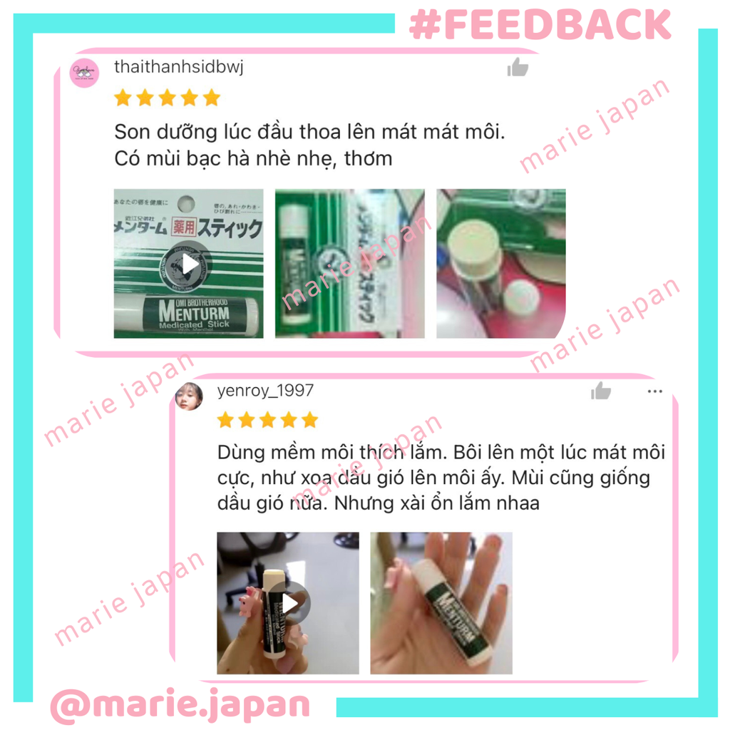 Son Dưỡng Omi Menturm - 1 SON LẺ Thỏi 4g