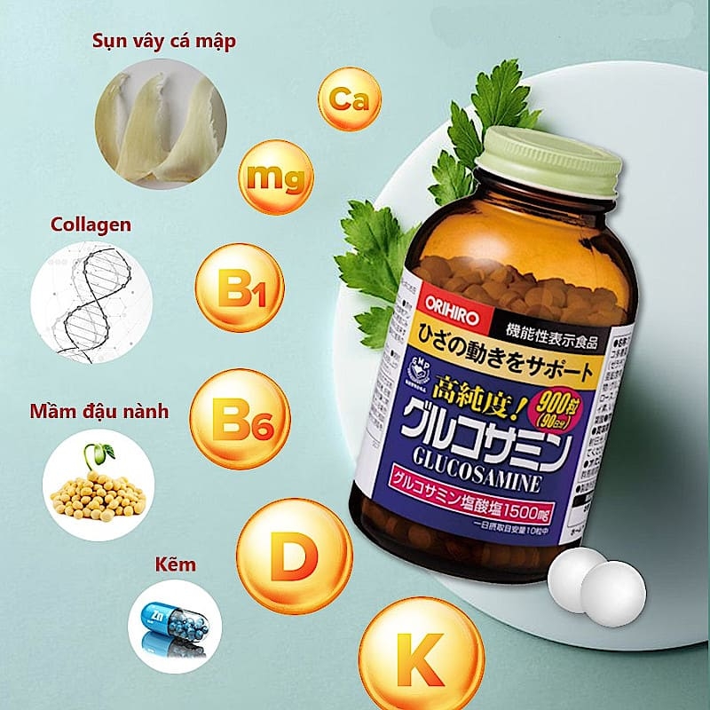 Viên Uống Glucosamine Giảm Đau Bổ Xương Khớp Orihiro Nhật Bản