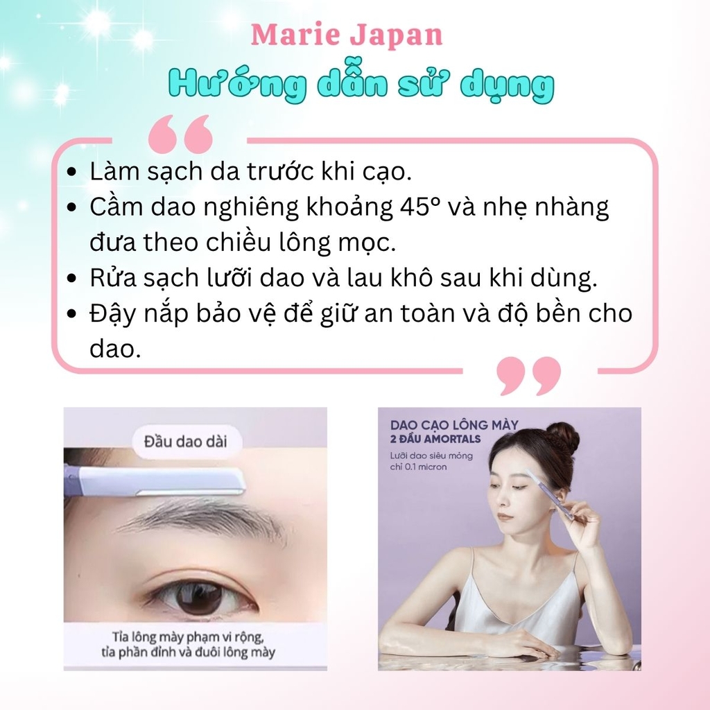 Dao Cạo Lông Mày Amortals Nhỏ Gọn Tiện Lơi An Toàn Cho Da Không Gỉ