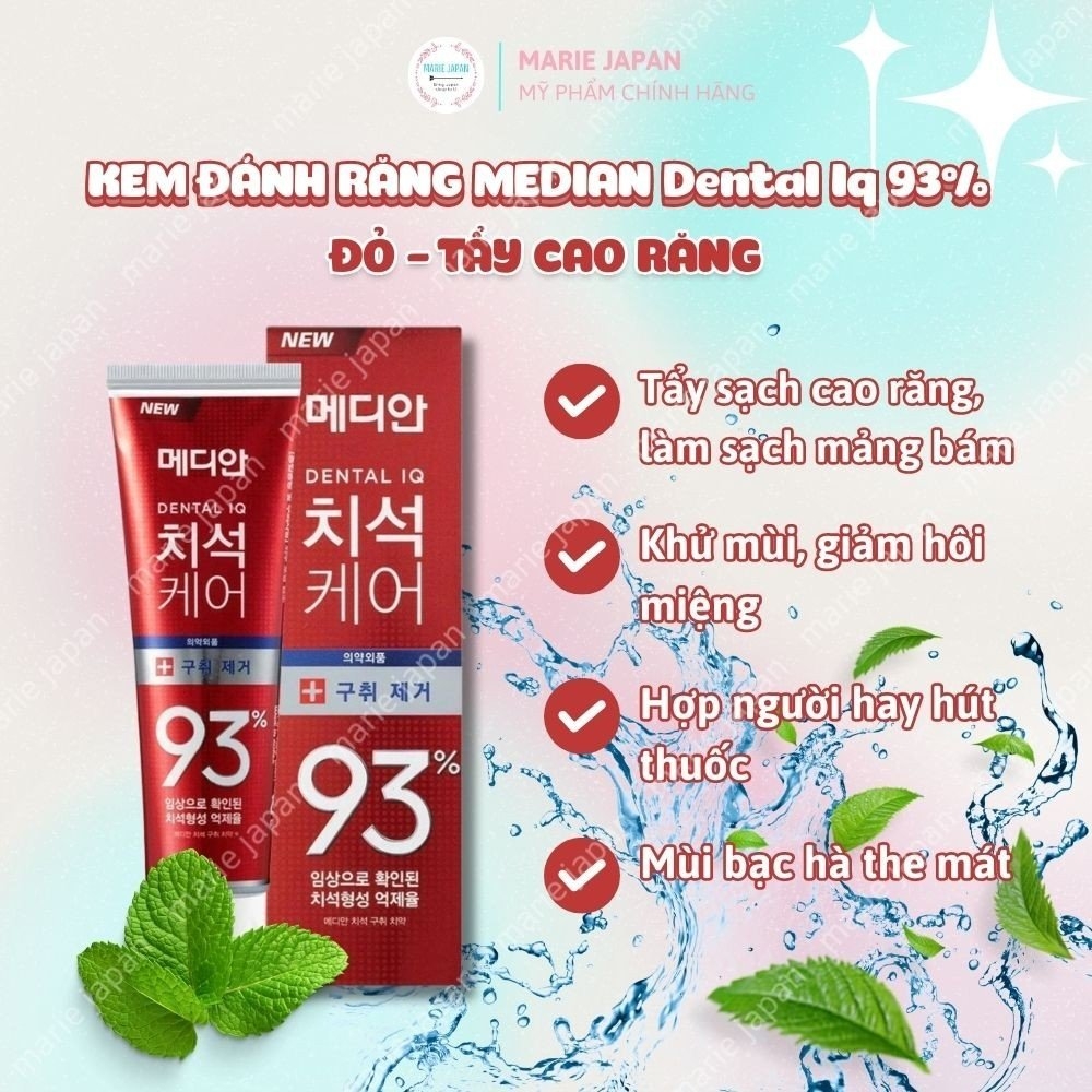 Kem Đánh Răng Median Dental IQ 93% - TRẮNG TRẮNG RĂNG Tuýp 120g