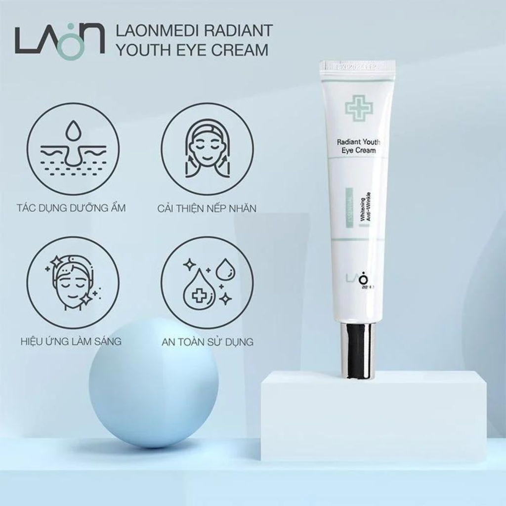 Kem Dưỡng Mắt Laonmedi Radiant Youth Eye Cream Giảm Quầng Thâm Bọng Mắt Nếp Nhăn Chống Lão Hóa Hàn Quốc - Tuýp 40ml