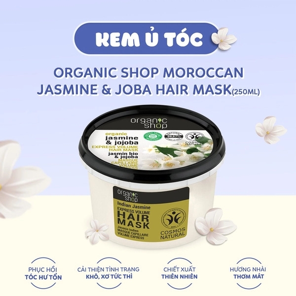 Mặt Nạ Ủ Tóc Organic Shop Phục Hồi Mềm Mượt Tóc 250ml (TẶNG KÈM MŨ TRÙM TÓC)