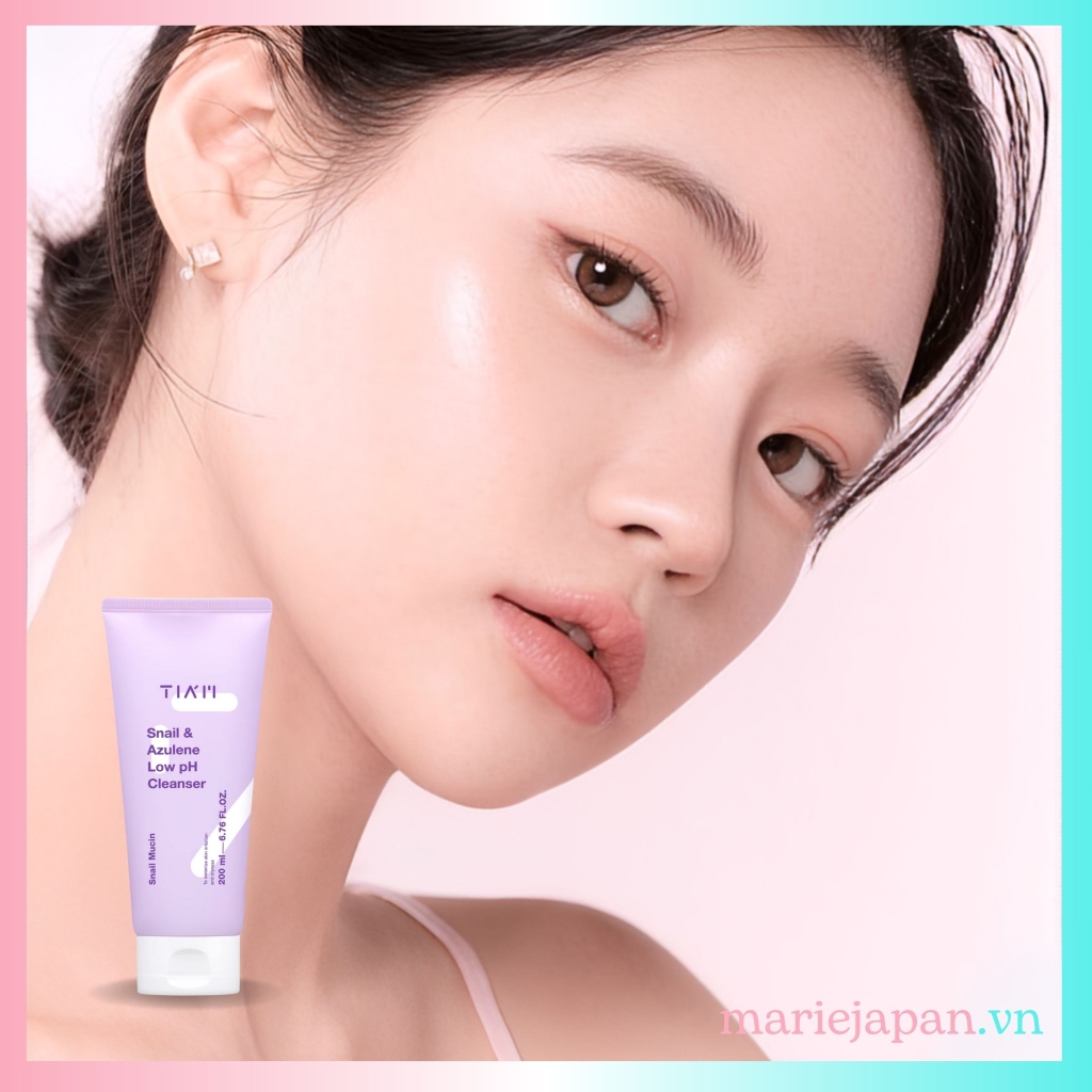 Sữa Rửa Mặt TIAM Snail & Azulene Low Ph Cleanser Dịch Lọc Ốc Sên Làm Dịu Phục Hồi Da Hàn Quốc 200ml - TẶNG KÈM SERUM PHỤC HỒI DA TIAM CAO CẤP 30ML