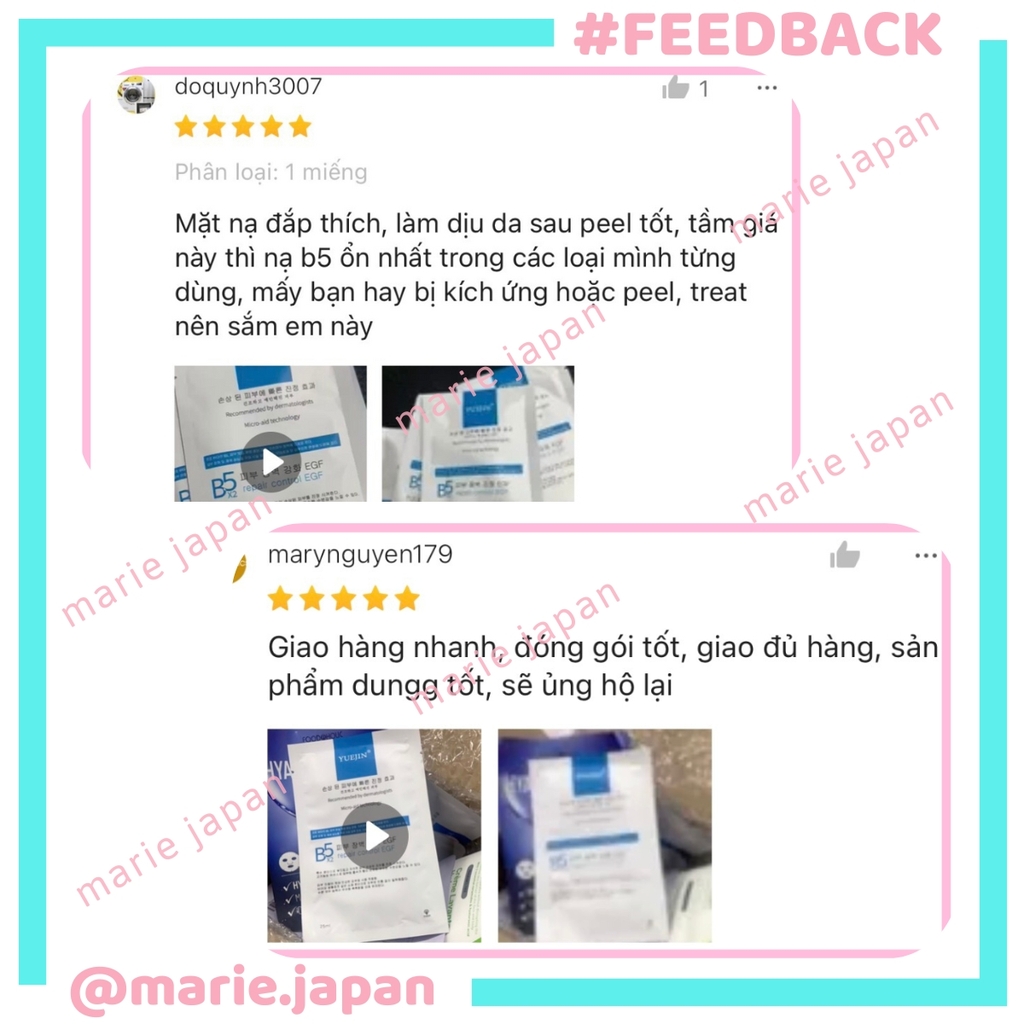 Mặt Nạ Yuejin B5 Repair Control EGF Cấp Ẩm Làm Dịu Phục Hồi Da 25ml Hàn Quốc