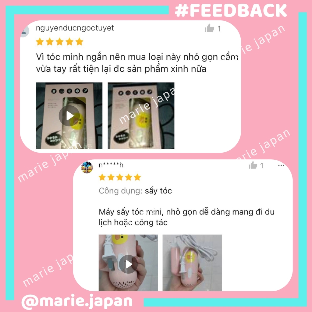 Máy Sấy Tóc Hình Vịt Mini Line Hồng Đáng Yêu ( GIAO MÀU MẪU NHIÊN)