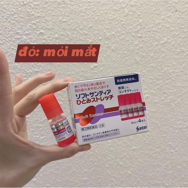 Nước Nhỏ Mắt Nhân Tạo Santen Soft Santear - TÍM HỘP FULL 4 Chai