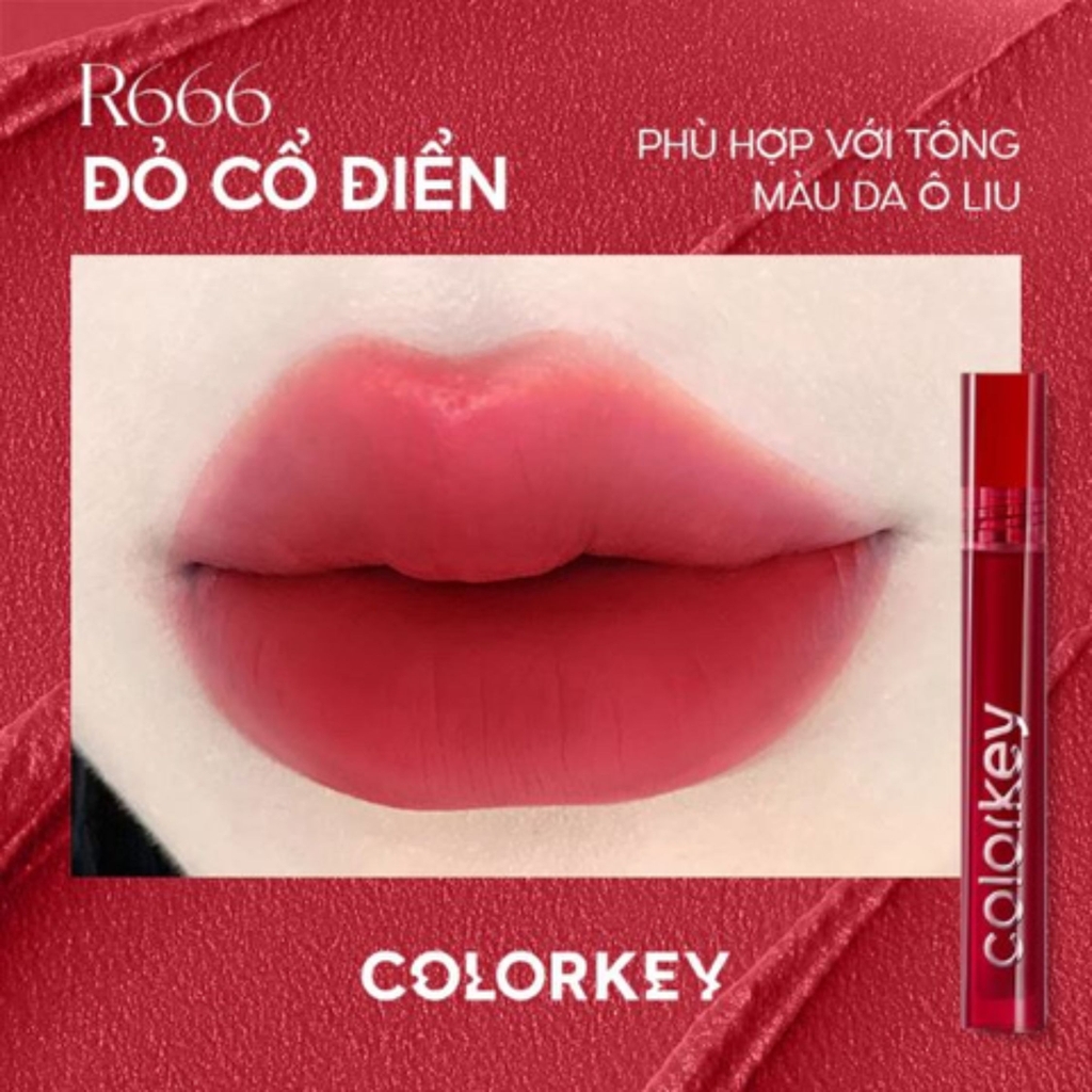 Son Kem Lì Colorkey Airy Velvet Lip Lacquer Siêu Mềm Mịn Chuẩn Màu Lâu Trôi
