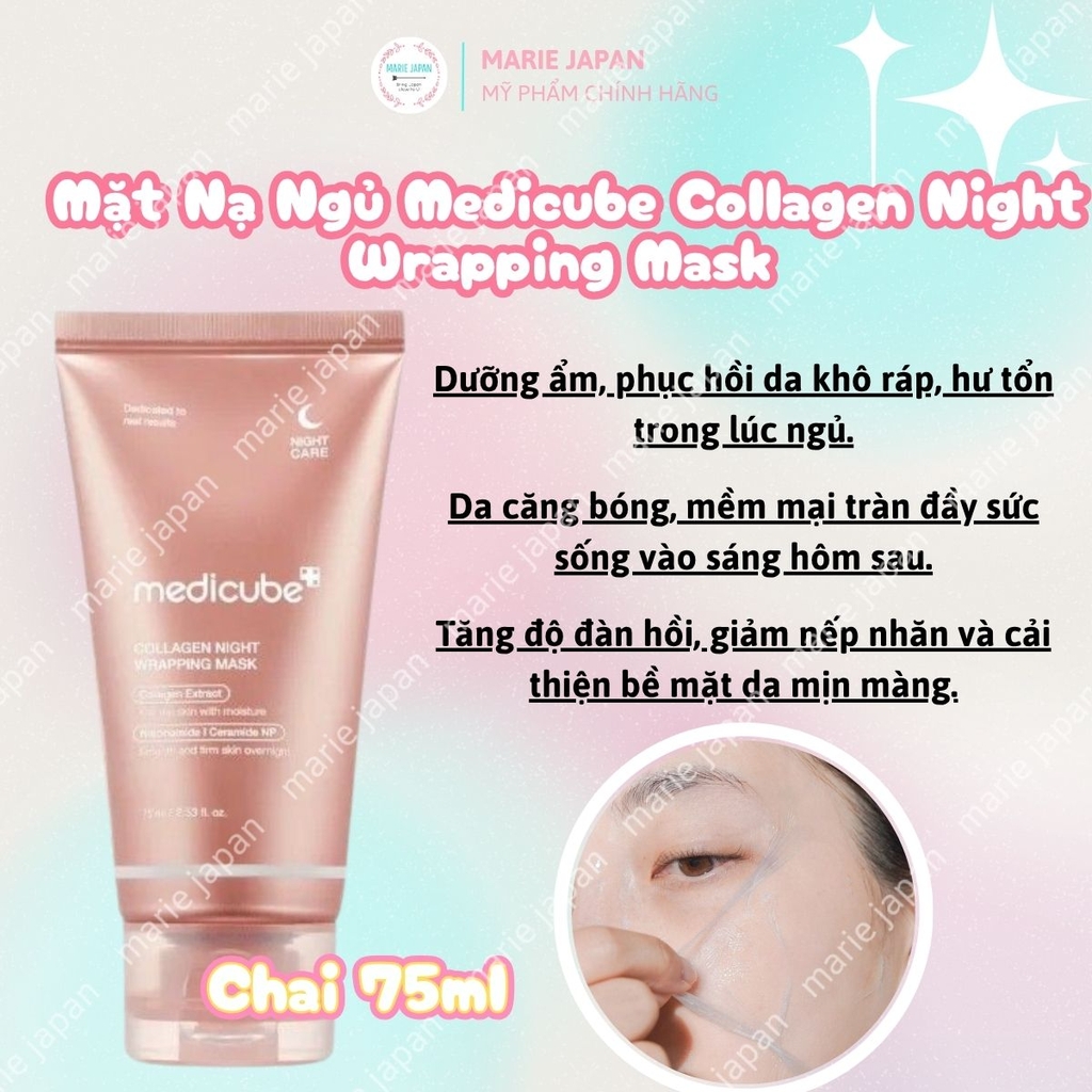 Mặt Nạ Ngủ Medicube Collagen Night Wrapping Mask Cấp Ẩm Căng Mịn Phục Hồi Da Ban Đêm Hàn Quốc Chai 75ml