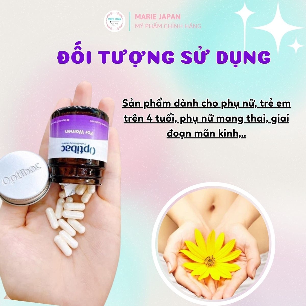 Viên Uống Optibac Tím Intimate Flora For Women Bổ Sung Lợi Khuẩn Hỗ Trợ Cân Bằng Vi Sinh Vùng Kín Phụ Nữ Hộp 30 Viên
