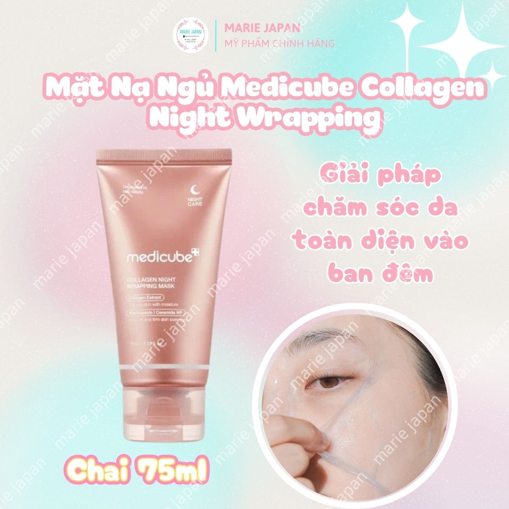 Mặt Nạ Ngủ Medicube Collagen Night Wrapping Mask Cấp Ẩm Căng Mịn Phục Hồi Da Ban Đêm Hàn Quốc Chai 75ml