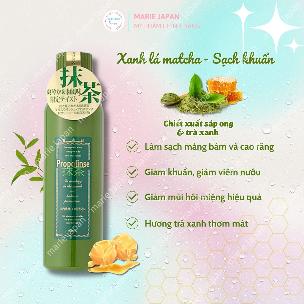 Nước Súc Miệng Propolinse Trắng Răng  Sạch Mảng Bám 600ml Nhật Bản